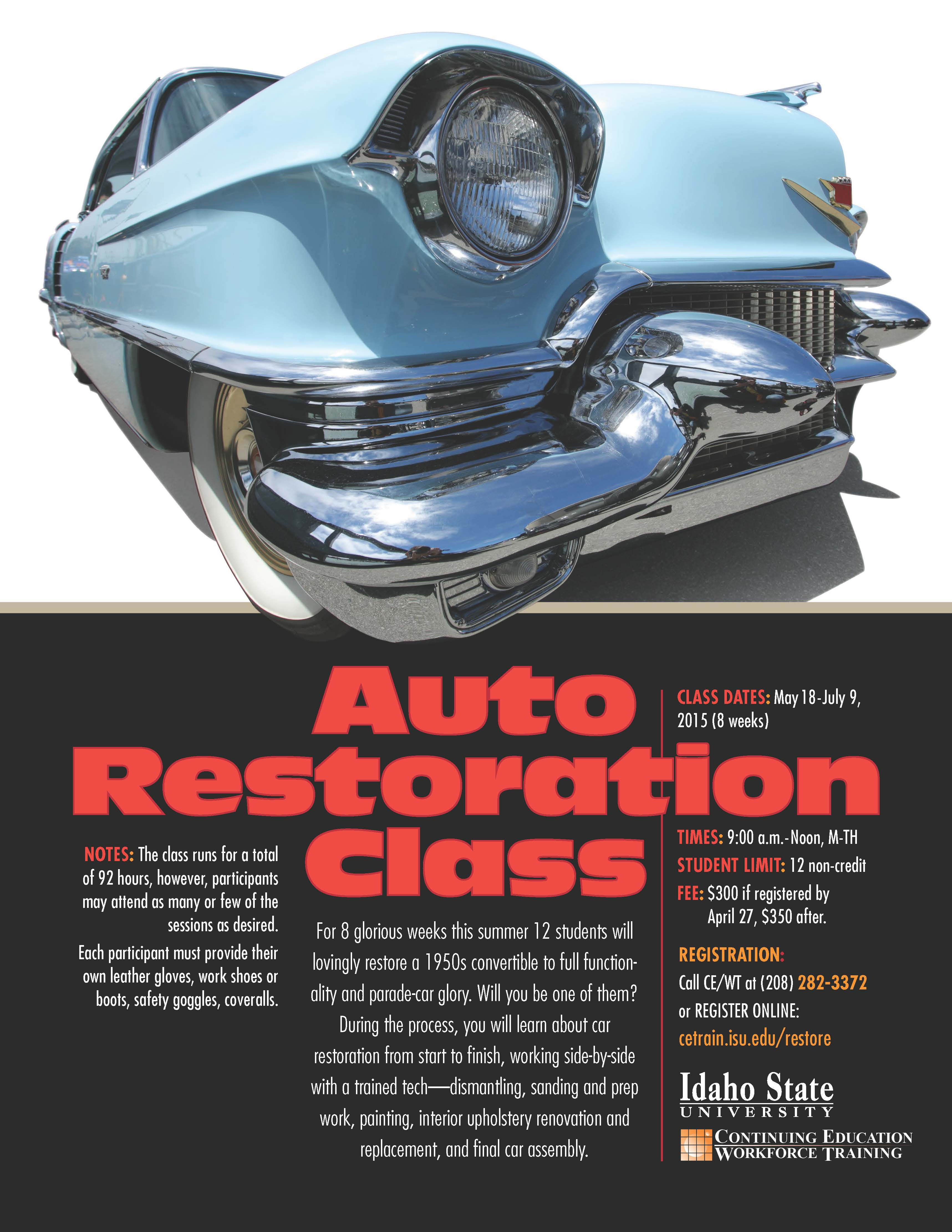 Auto Restoration Class Isu Continuing Education And Workforce Training