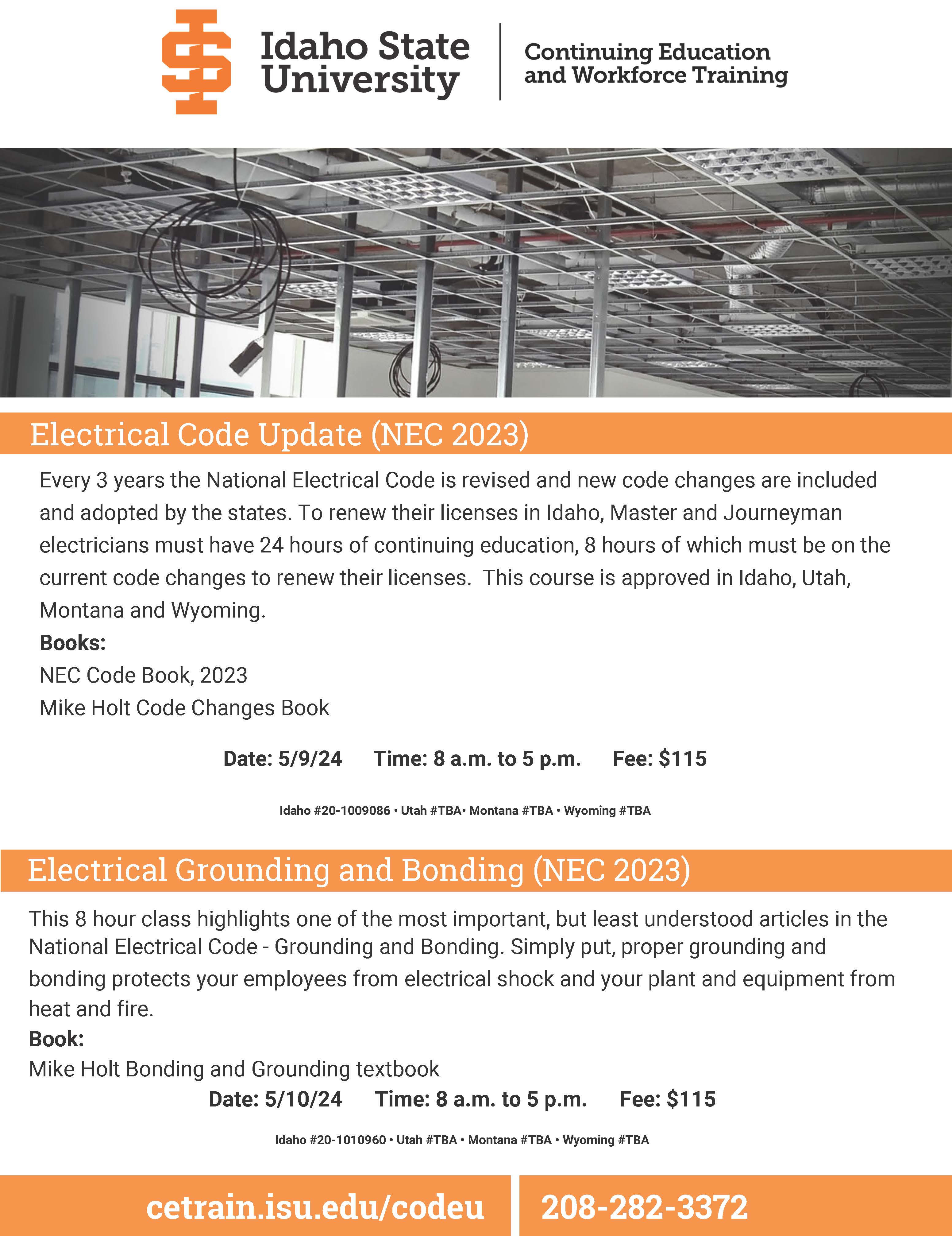 Download the Electrical Code CE Flyer 2024
