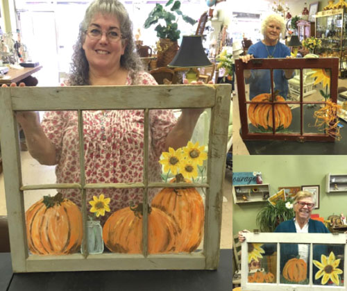 Woman with Pumpkin Window Painting project