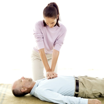 Student practicing CPR