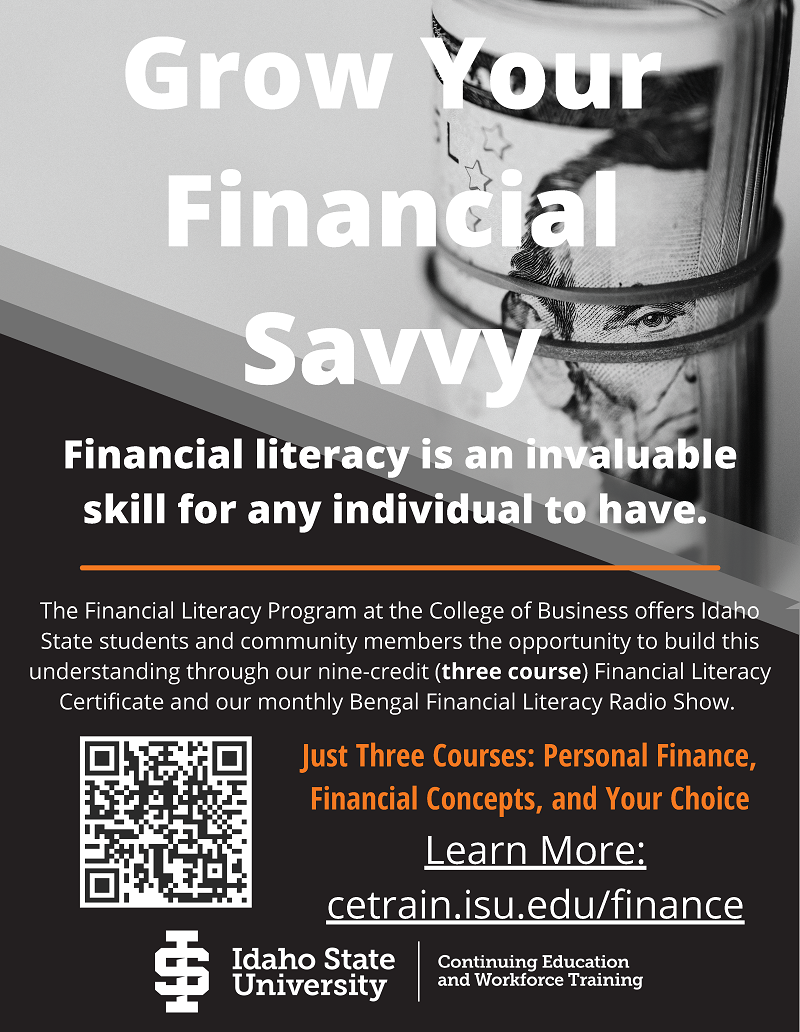 Financial Literacy Certificate - Online Program Flyer