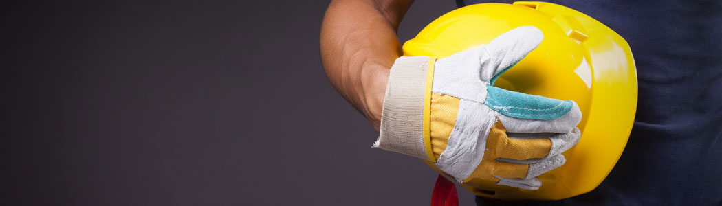 Man holding hard hat